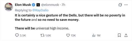 马斯克:AI将创造“全民高收入” 存钱将变得不再必要<strong></p>
<p>比特儿交易平台</strong>!